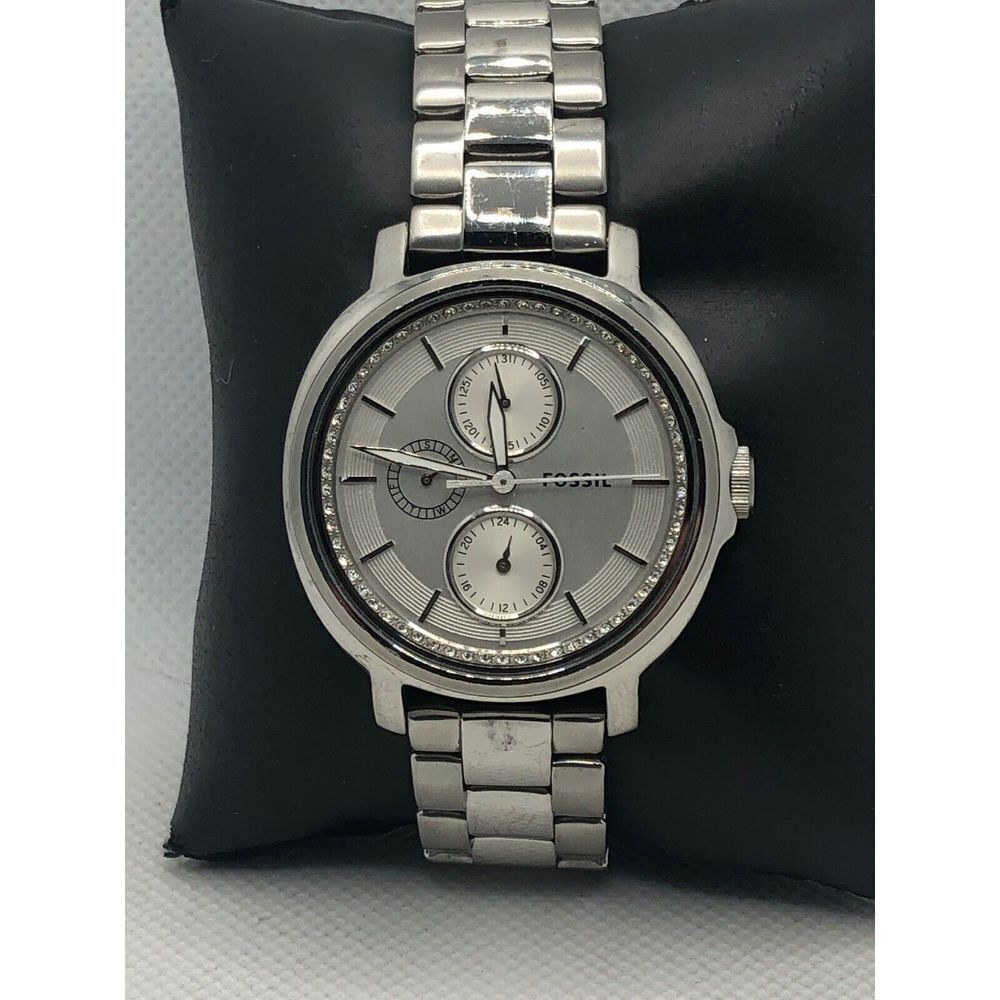 Fossil ES3355 Women Stainless Steel Analog Silver Dial Quartz Genuine Watch KS80